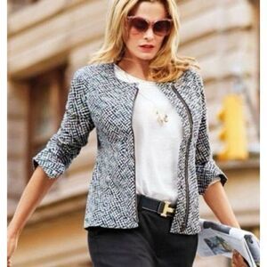 CAbi cliffside moto style multicolor jacket